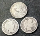 1876? Seated Liberty, 1893 O, 1903  Barber Dimes 90% Silver, 3 Coins!