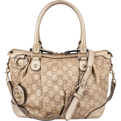 Gucci Gold Guccissima Leather Sukey Handbag Tasche