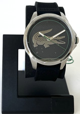 LACOSTE MEN'S BLACK LE CROC 3 HANDS WATCH 2011156