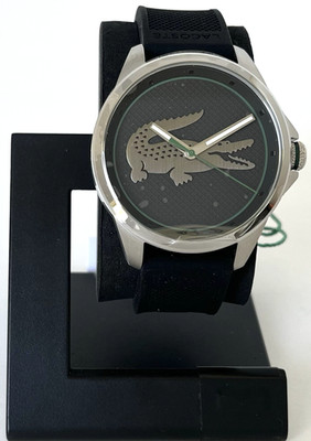 LACOSTE MEN'S BLACK LE CROC 3 HANDS WATCH 2011156