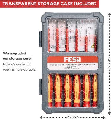 Insulated Precision Screwdriver Set - 1000V 6-pc Terminal Screwdriver Set w/M...