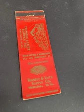 Vintage West Virginia Matchbook “Trimble & Lutz Supply Co” Wheeling