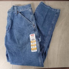 Wrangler Carpenter Jeans Mens 30x32 Relaxed Fit 5 Star Blue Denim NWT