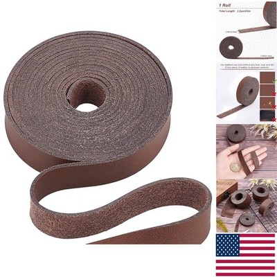 Dark Brown Genuine Leather Strap - 1/2 Inch Wide & 79 Inch Long for DIY Projects