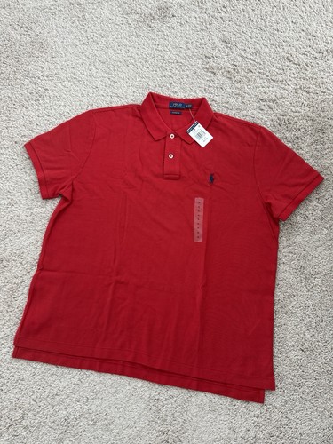NWT Polo Ralph Lauren Mens SS Mesh Polo Classic Fit - Red Size XL - 第 1/8 張圖片