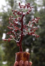 Goldstone 150 Gemstones SIlver Branches Bonsai Tree Decor 9-10" GW