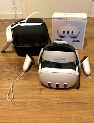 Meta Quest 3 128GB Weiß mit Bobo Vr Headstrap + batterie pack, OVP, Tasche,