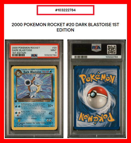 Dark Blastoise (1st Edition) graded PSA 9 for sale on eBay