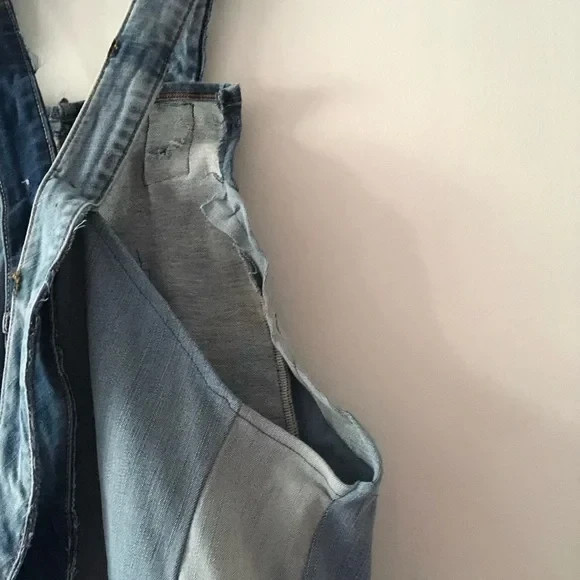 OOAK Handmade American Eagle Patchwork Denim Over… - image 11