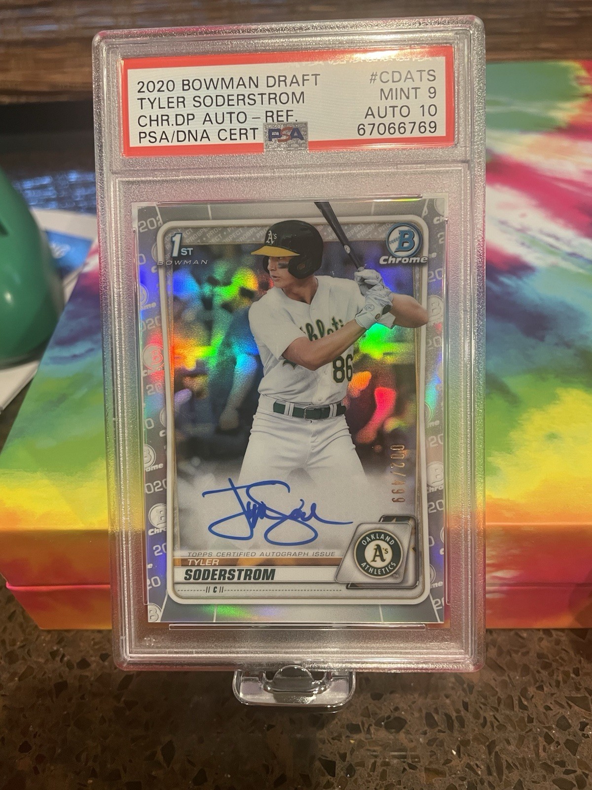 2020 Bowman Draft Chrome Autographs Tyler Soderstrom #CDA-TS Refractor /499 (AU)