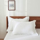 100% French Linen Pillow Shams Basic Style - Pack of 2 - Washed Solid Color N.