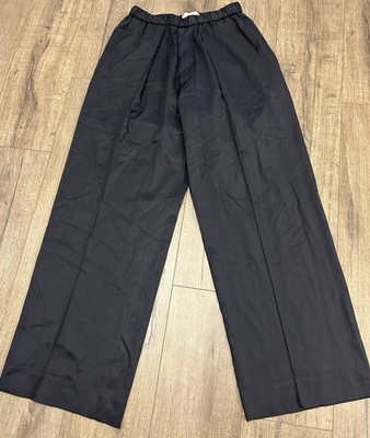 Plan C Pleated Cotton Wide Leg Pants Women s 38 (US 0) High Rise Oversized
