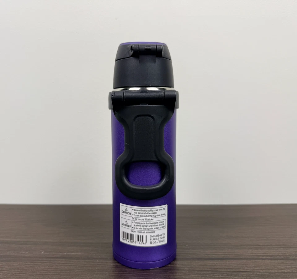 Taza de acero inoxidable Zojirushi SM-QHE48VK, Flip-and-Go, 16 onzas - púrpura anochecer Foto 4 de 4