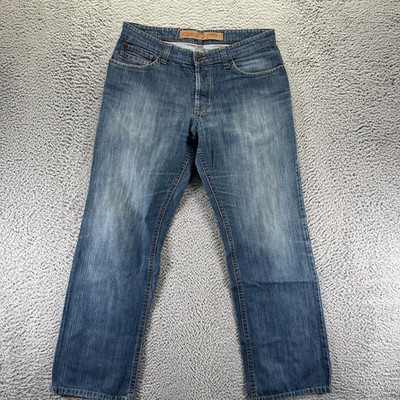 Camel Active Jeans Men's 35x32 Blue Cotton Denim Straight Faded Workwear Utility