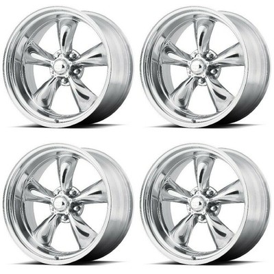 Set 4 American Racing Vintage VN515 Torq Thrust II 15x7 5x5 Polished Wheels -6mm