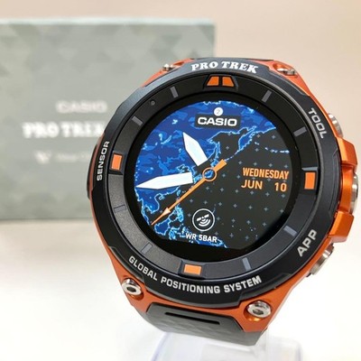 Excellent condition CASIO Pro Trek WSD F20 RG smartwatch orange