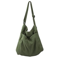 Canvas Crossbody Tote Bag for Men  Women - Multi-pocket Messenger Green