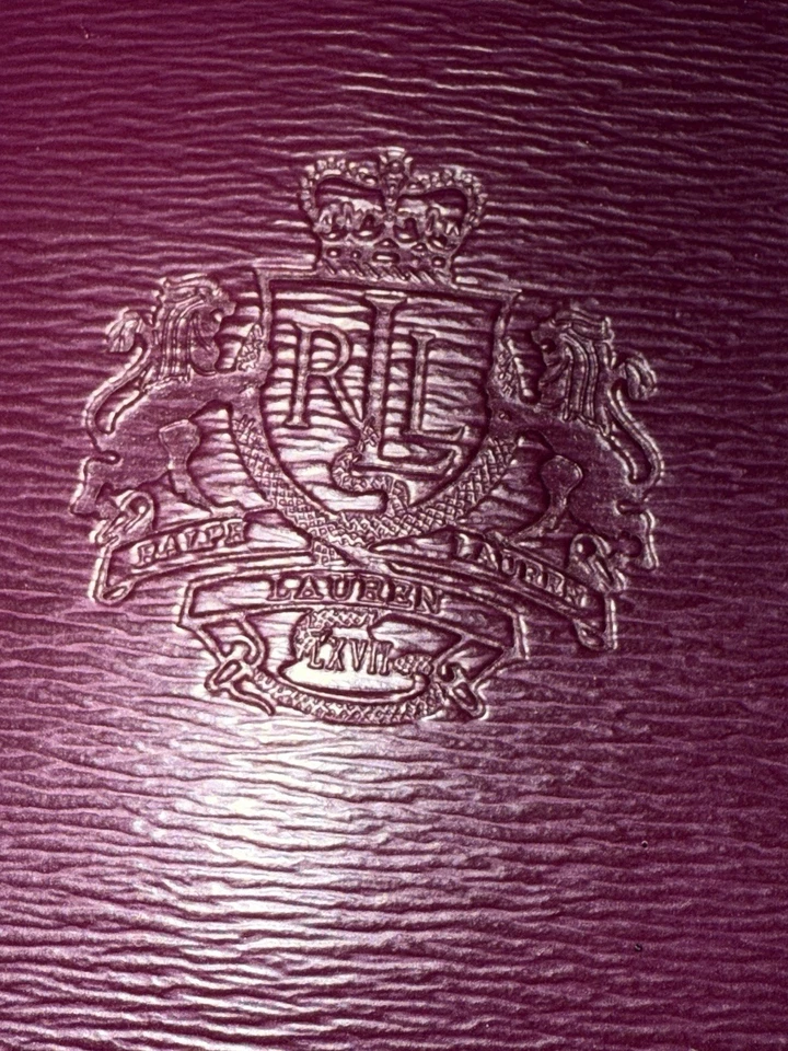 Lauren by Ralph Lauren Saffiano Leather Newbury Tote Hand Bag Purse Red Burgundy - Image 2 of 4