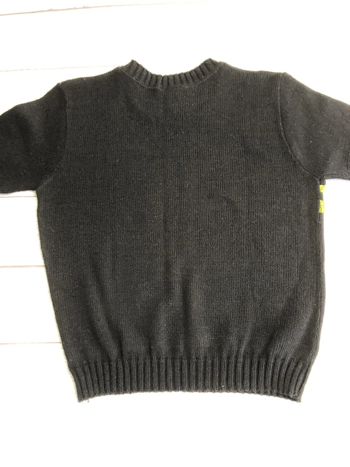 Suéter masculino vintage edição básica listrado grande manga curta pulôver anos 90 EUA - Imagem 4 de 4