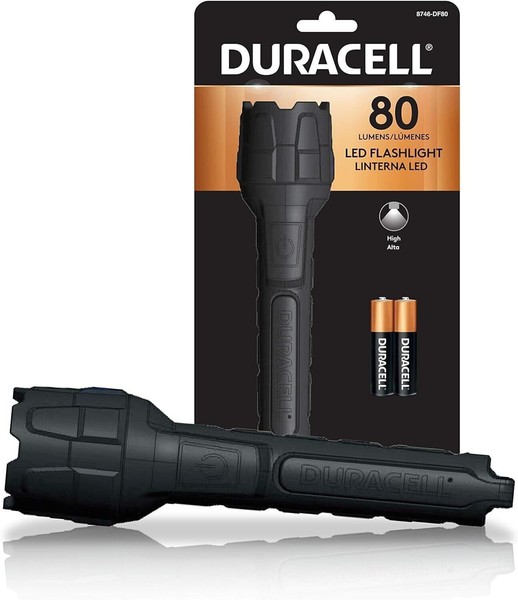 Duracell 80 Lumen Led Taschenlampe Heavy Duty Gummi Mit 2X Aaa Batterien-image