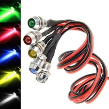 Car Boat 12V 8mm LED Indicator Light Pilot Dash Dashboard Panel Warning Lamp C