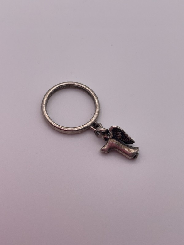 James Avery Retired Sterling Silver Guardian Angel Ring Size 4
