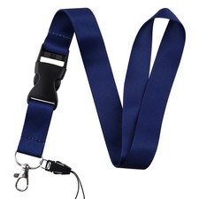 Solid Navy Blue Neck Lanyard Breakaway, ID Badge Holder, Keys,Women Men, Teacher