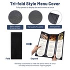 WeChef 5 Pack Leather Menu Covers 4.25x11" Trifold 3 View Angle Corner Wine List — photo 2