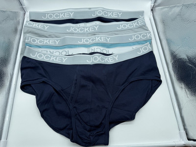 NEW MENS JOCKEY 4 PACK 60% COTTON 40%  POLY  BRIEFS SIZE 2X-LARGE NAVY /BLUE