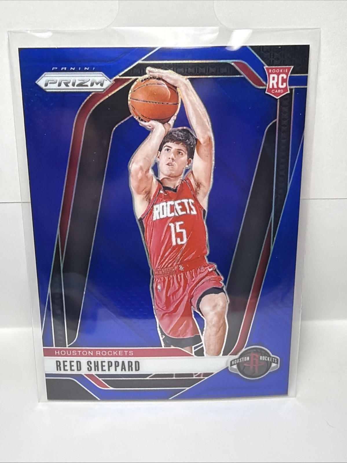 Reed Sheppard 2024-25 Panini Prizm True Blue Prizm RC 121/199 #268