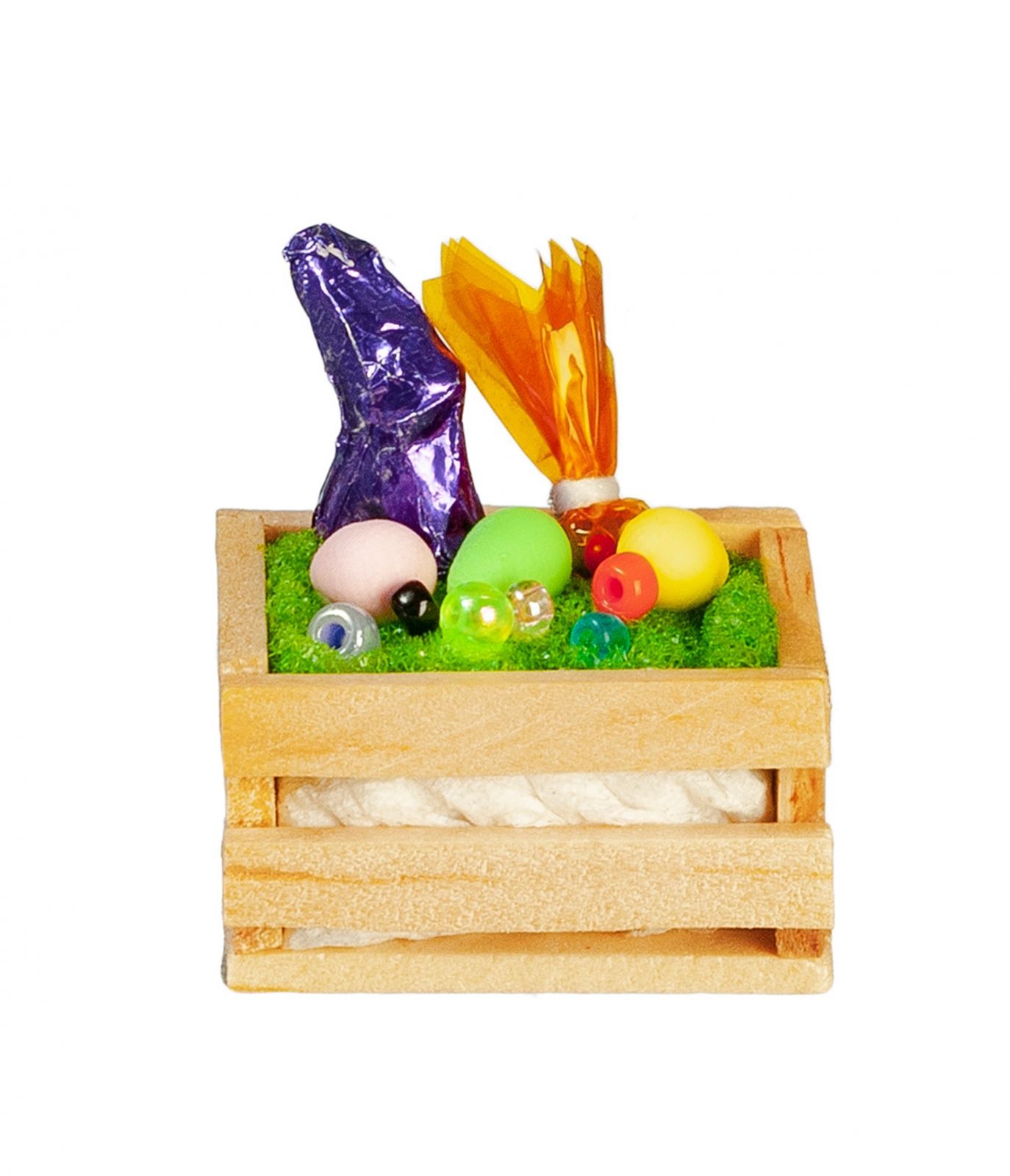 Dolls House Easter Crate with Chocolate Bunny Miniature Nursery Accessory 1:12