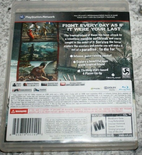 Dead Island: PlayStation 3 (PS3) GAME Very Good Used Cond. Complete. - Picture 3 of 3