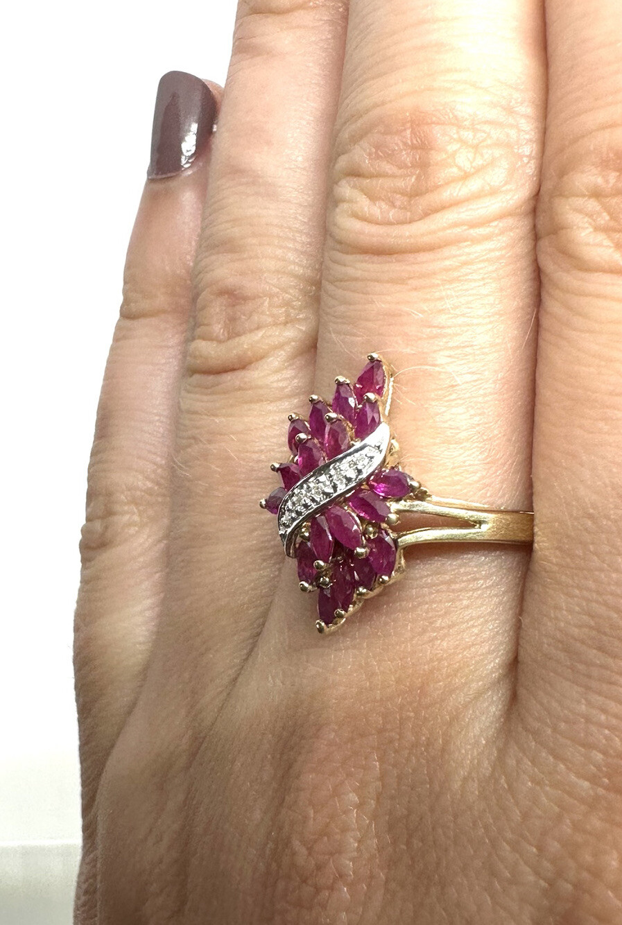 9ct Gold Ruby Ring Yellow Gold Ruby Diamond Ring … - image 14