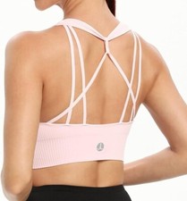 Padded Sports Bra for Women, Seamless Yoga Bra,Workout Bra, High Impact-Size:L