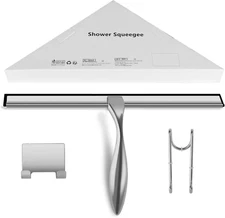 Shower Squeegee Stainless Steel Bath Squeegee for Shower Glass Doors Bathroom Wi