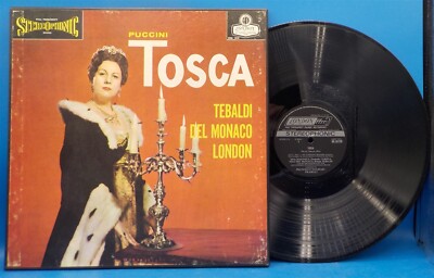  Tebaldi, Del Monaco 2xLP LONDON Stereo Box Set PUCCINI ''Tosca'' w/ Book EX BS1