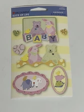 1 Mrs Grossmans Baby Girl Cardstock Stickers Bunny Bear Blanket Toys Shower