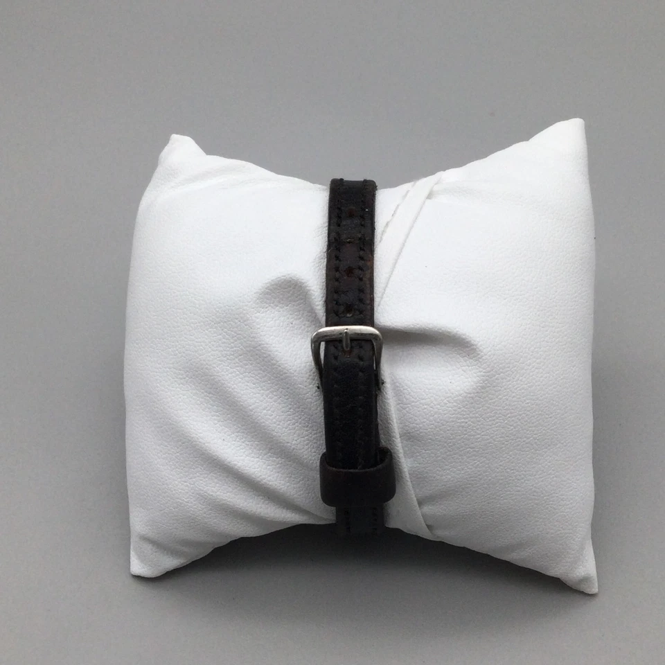 复古 Timex 手表女式 20 毫米银色 17 珠宝皮革表带手动上发条 — 第 3/4 张图片