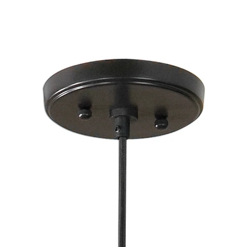 UTTERMOST 22049 CAMPESTER MATTE BLACK TEARDROP WATERED GLASS 1 LIGHT PENDANT - Picture 6 of 9