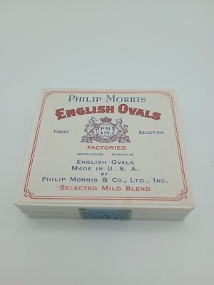 Vintage Philip Morris English Ovals Cigarette Box