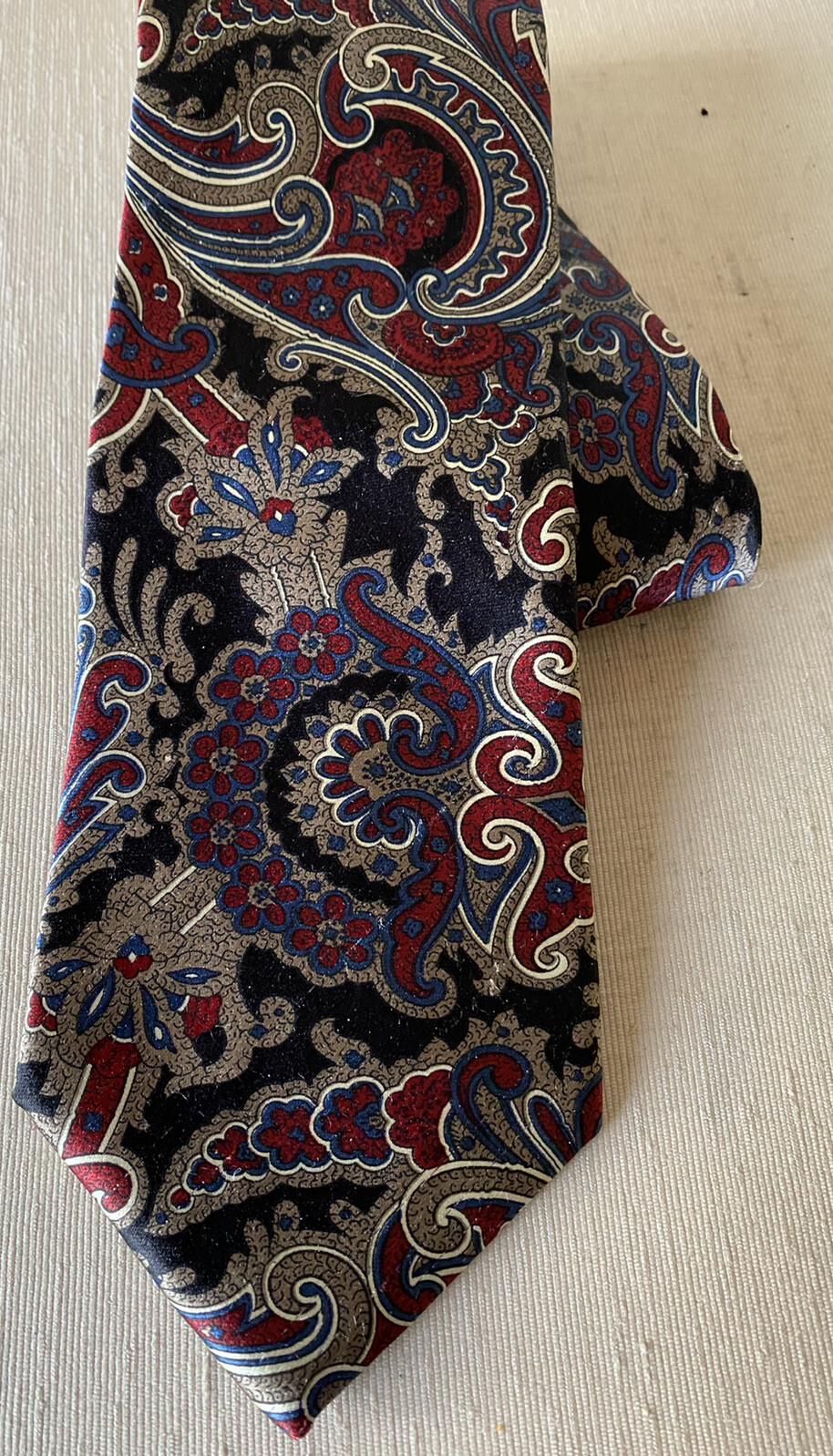 Christian Dior Men’s Necktie Made USA Black Red Beige… Gem