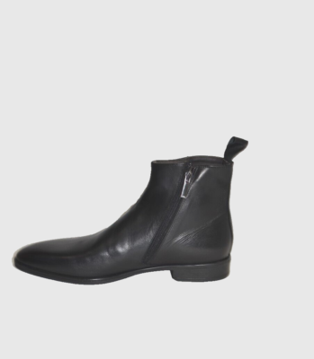 New! BRUNO MAGLI Milton Leather Zip Boots Black Leather Size 