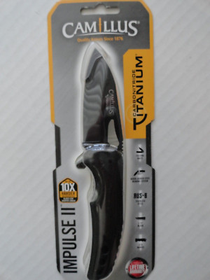 CAMILLUS IMPULSE II Pocket Knife 2.75'' blade 7'' Overall Carbonitride Titanium