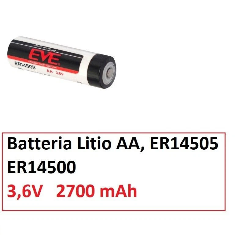 EVE 1 Batteria Stilo AA ER14505 14500 SL760 Li-SOCL2 3,6V x allarme rilev. fumo