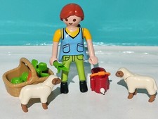 PLAYMOBIL SPECIAL PLUS REF 4765 FIGUREN DORFB&Auml;UERIN MIT SCHAF L&Auml;MMERN