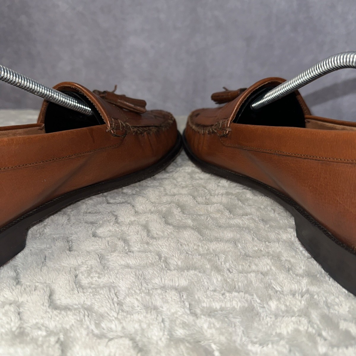 Cole Haan Mens Shoes Resort Brown Woven Leather Tassel Dress  display picture 1