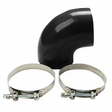 4" 90 DEGREE ELBOW TURBO/INTAKE PIPING SILICONE COUPLER BLACK HOSE 102MM+T-CLAMP