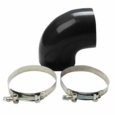 #ad #ad 4quot; 90 DEGREE ELBOW TURBO INTAKE PIPING SILICONE COUPLER BLACK HOSE 102MMT CLAMP $19.99