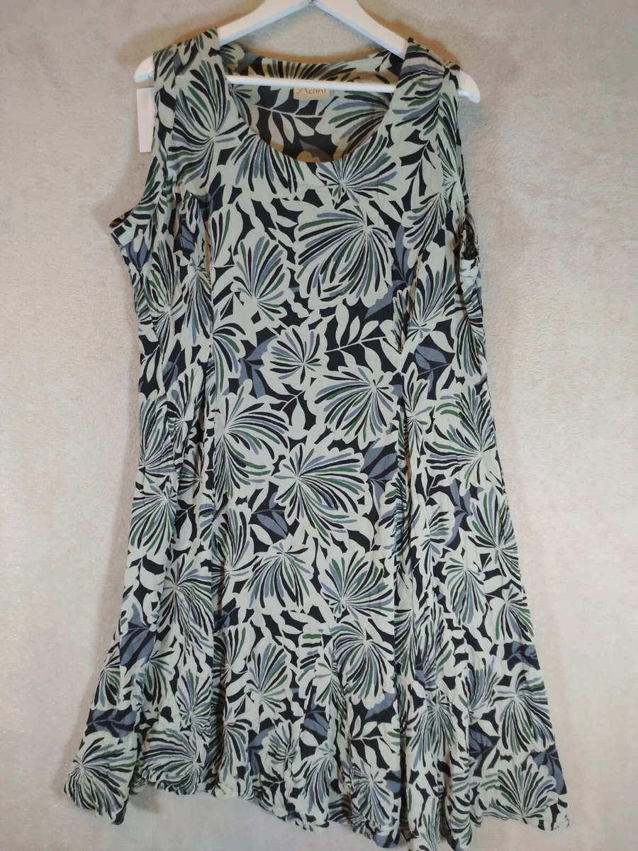 Adini Ladies 3 Piece Suit Dress Top Scarfe Size L1 16 18 Green