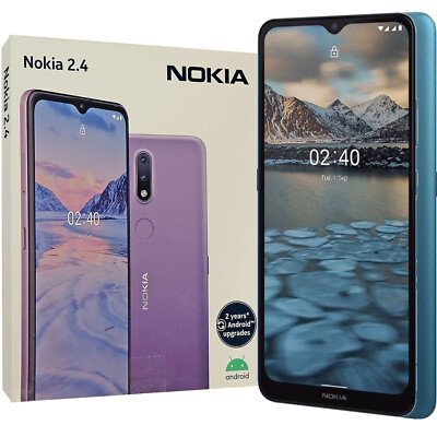 Nokia 2.4 4G Fjord Blue 64GB + 3GB Dual-SIM Factory Unlocked GSM NEW